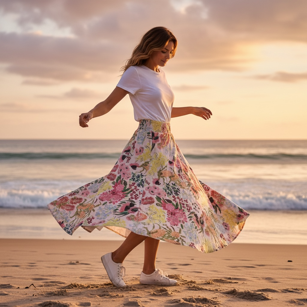 Sophia Skirt in Spring Fling Blush