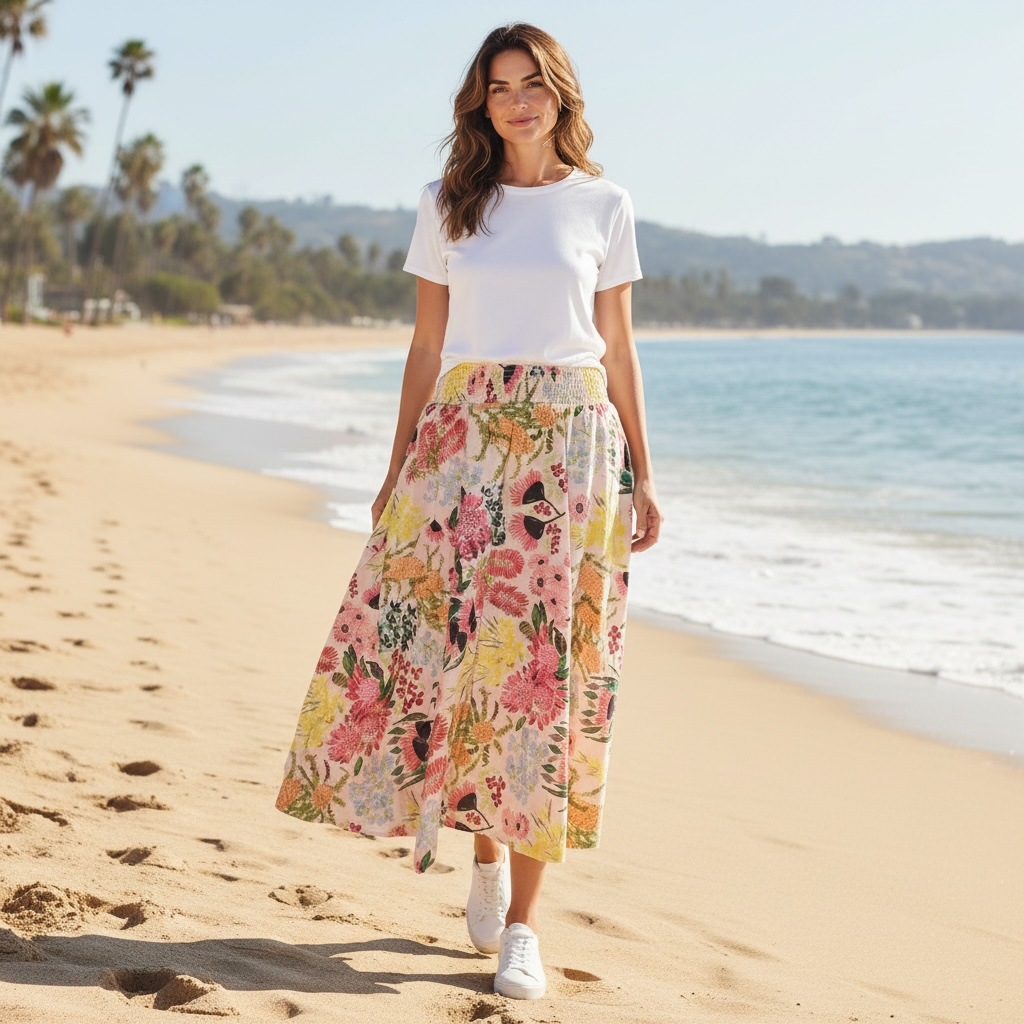 Sophia Skirt in Spring Fling Blush