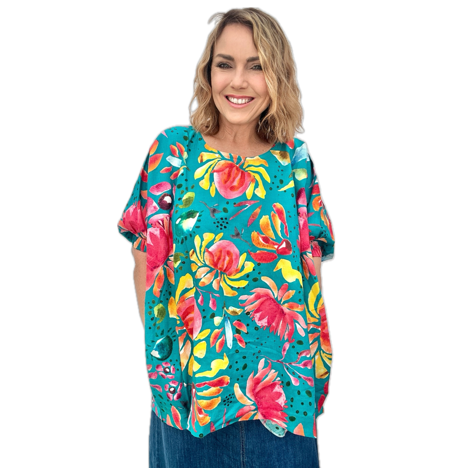 Kristie Tunic in Sprinkles Turquoise