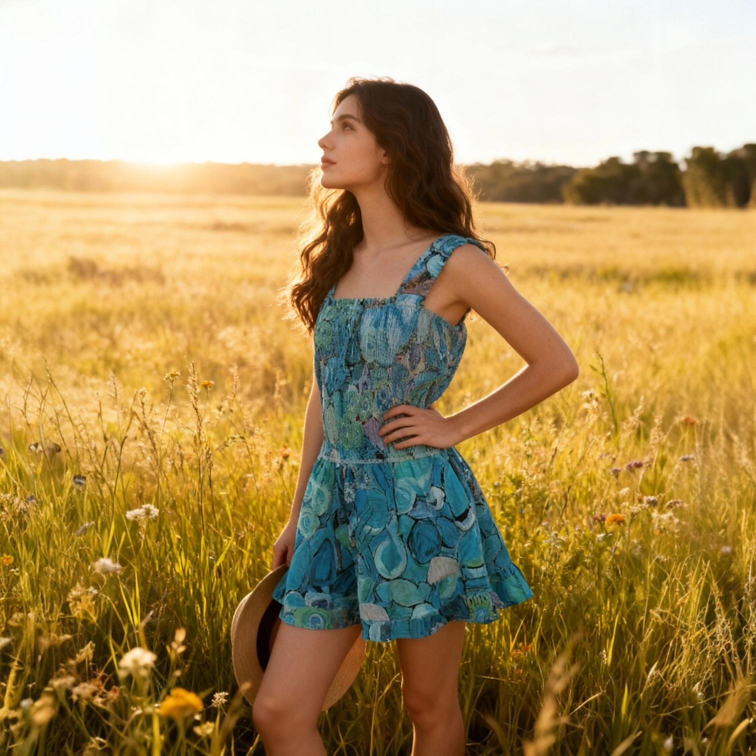 Poppy Playsuit in Perfectly Turquoise