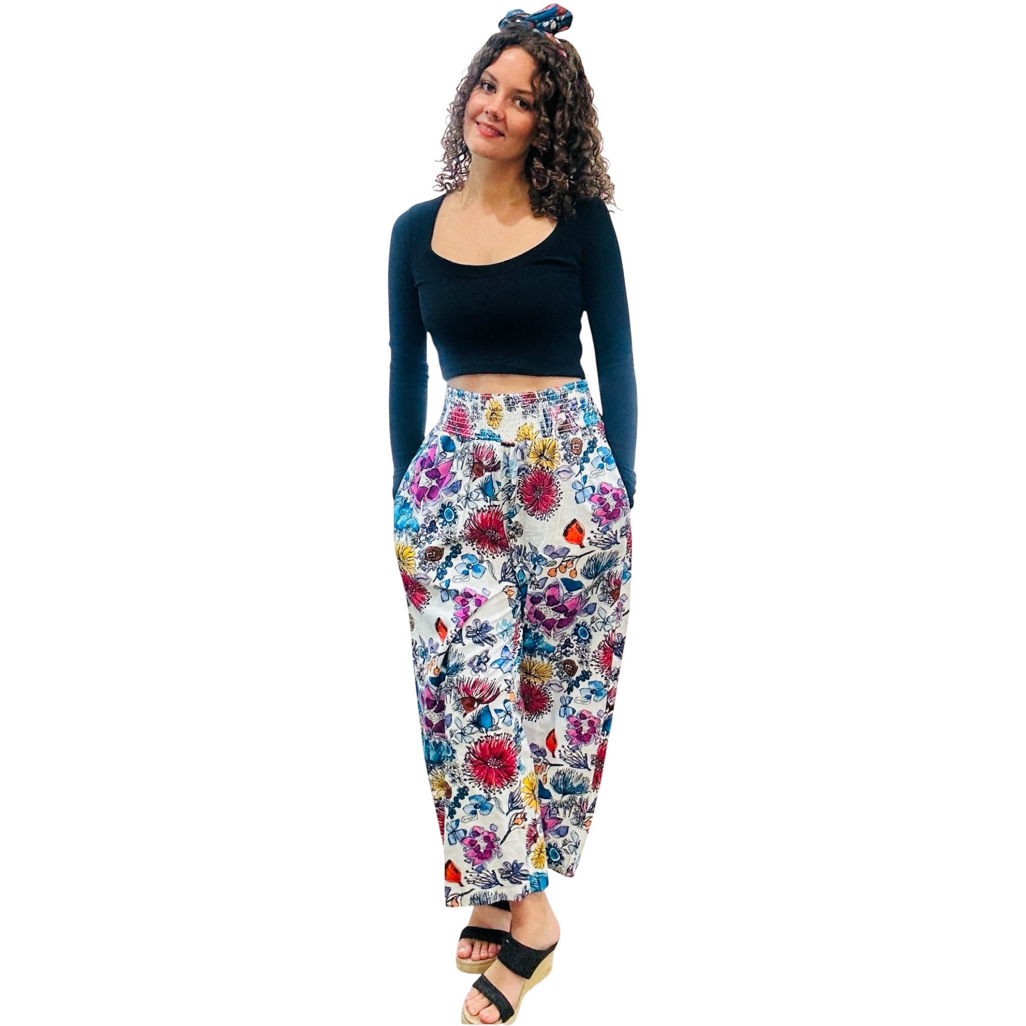 Scrubs or Casual Pants in Cabaret Parade - White