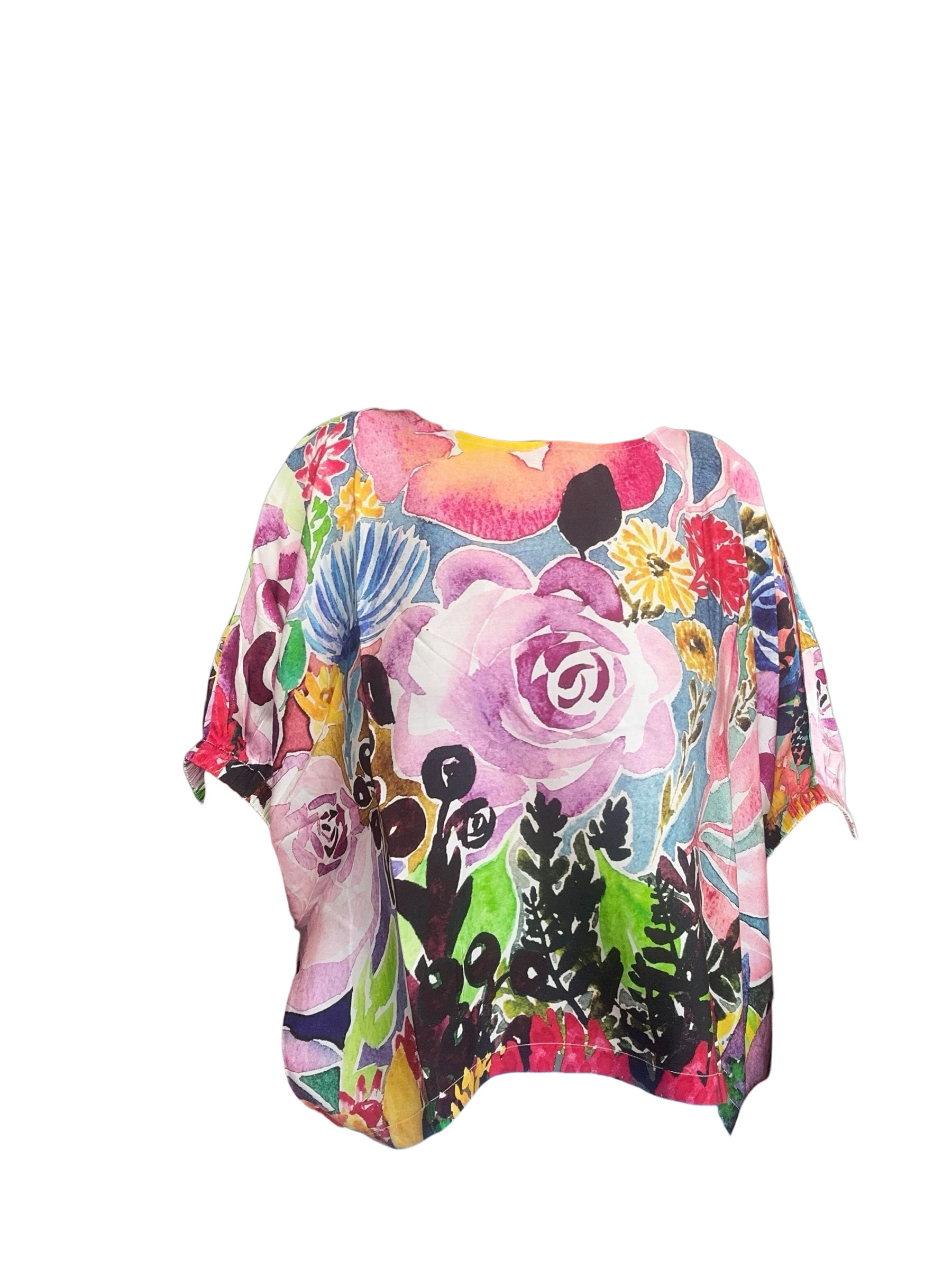 Silk Luxe Blouse in Floral Coral