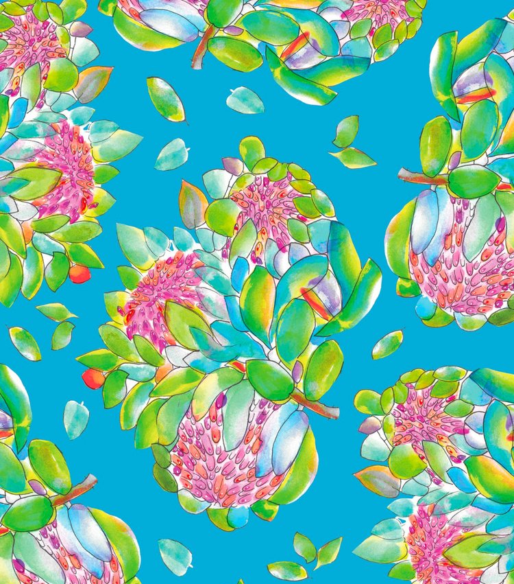 Fabric - Proteas on Sky