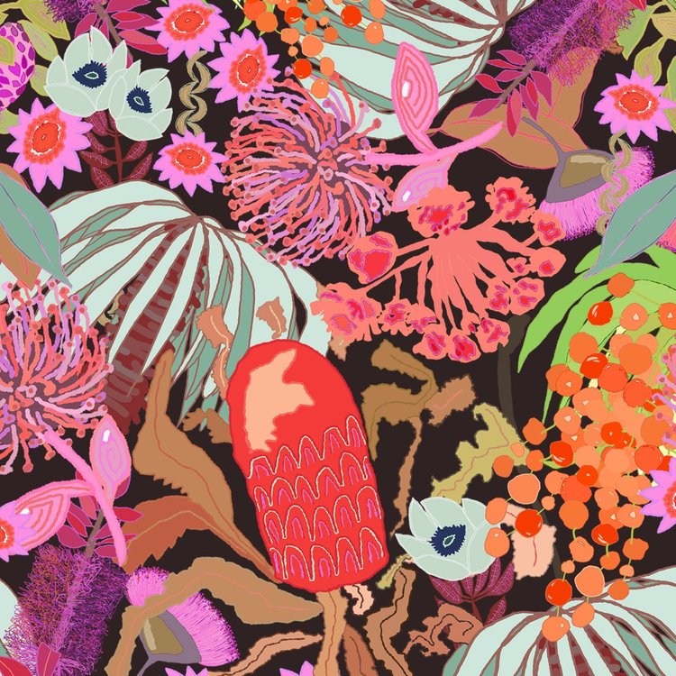 Luxury Floral Fabrics – Kerry Munns Artlife | Exclusive Flower Art Textiles