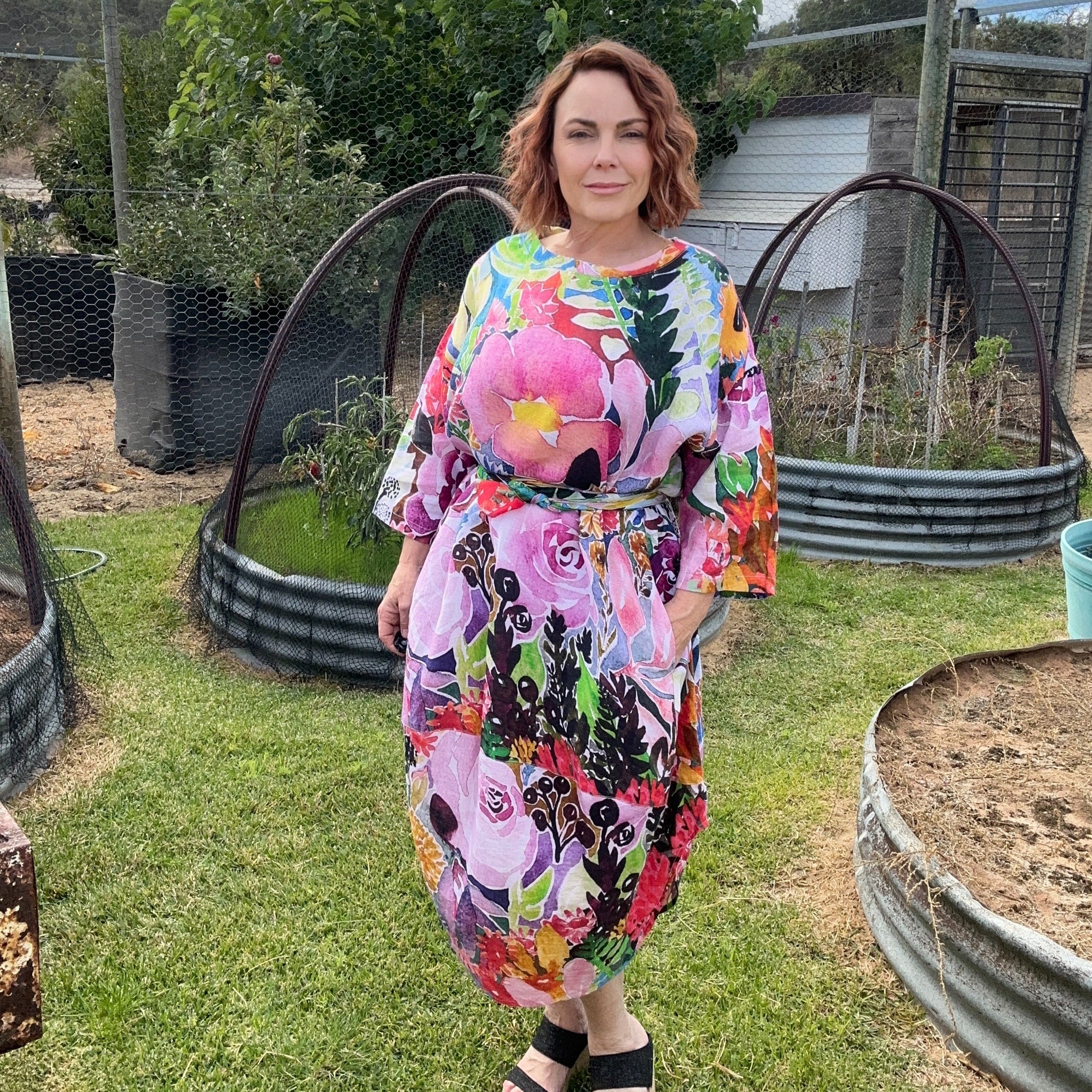 Lyla Linen - Floral Coral - Floral Designed Fashion