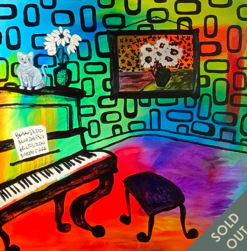 Jazz Kat On Keys-SOLD