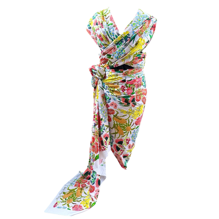 Sustainable floral cotton artist fabric by Kerry Munns – eco-friendly wearable art for dresses, tops, and slow fashion projects